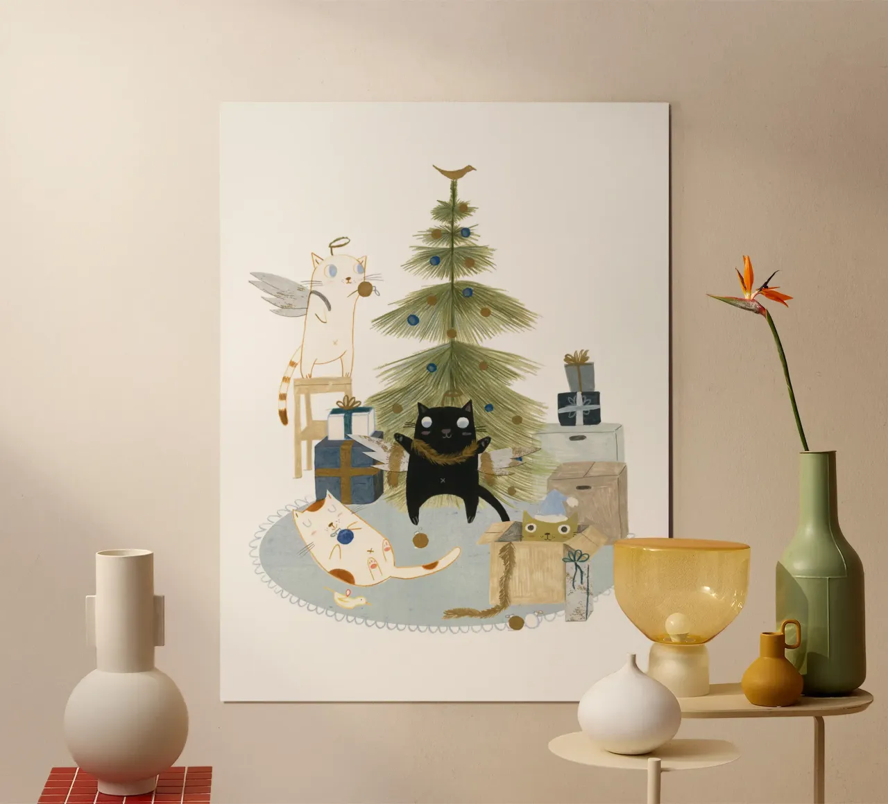 Judith Loske - Weihnachtsbaum schmücken poster con telaio in plastica da The Artcircle