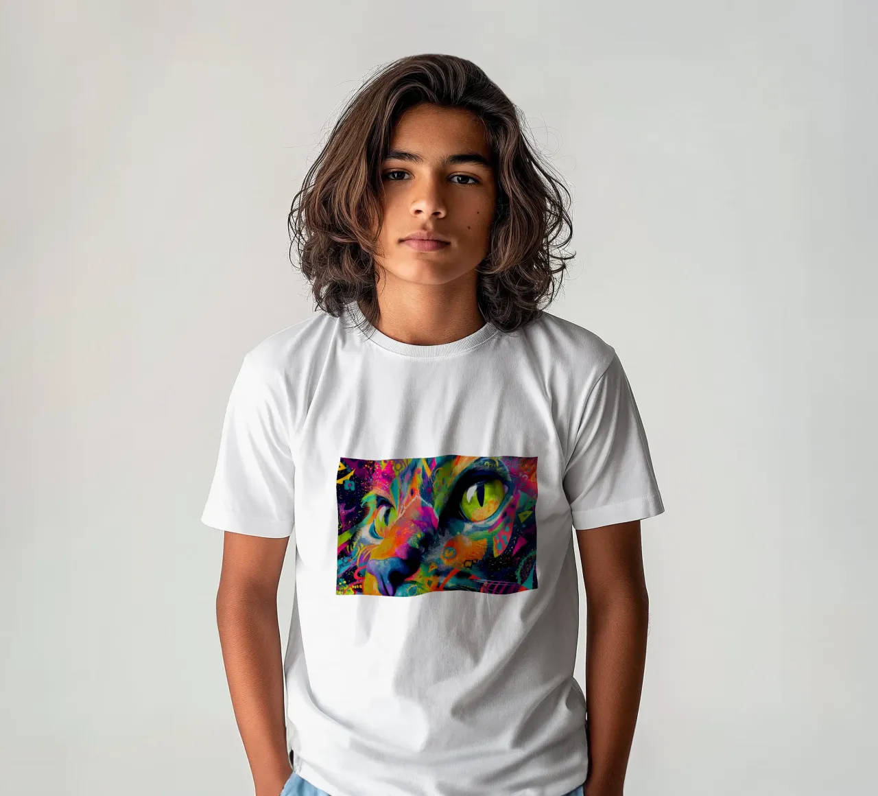 Cat t-shirt bambini da Art Unleashed