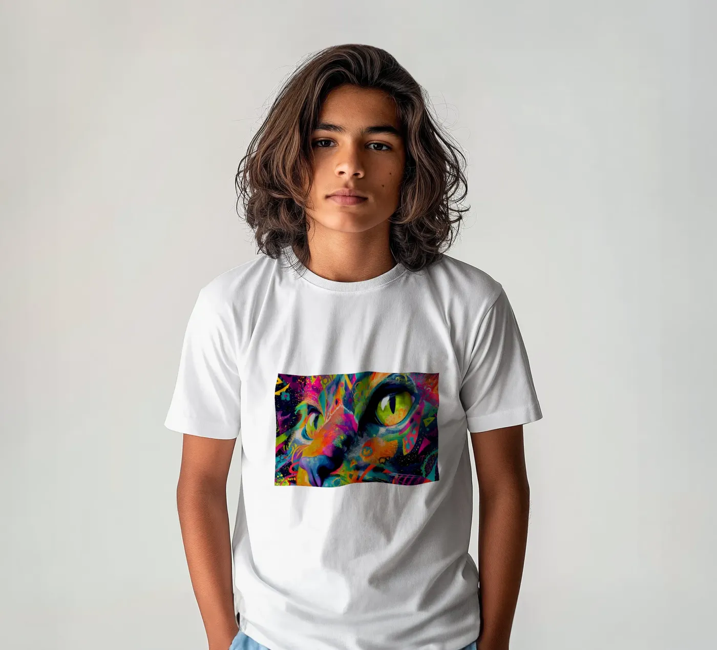 Cat t-shirt bambini da Art Unleashed
