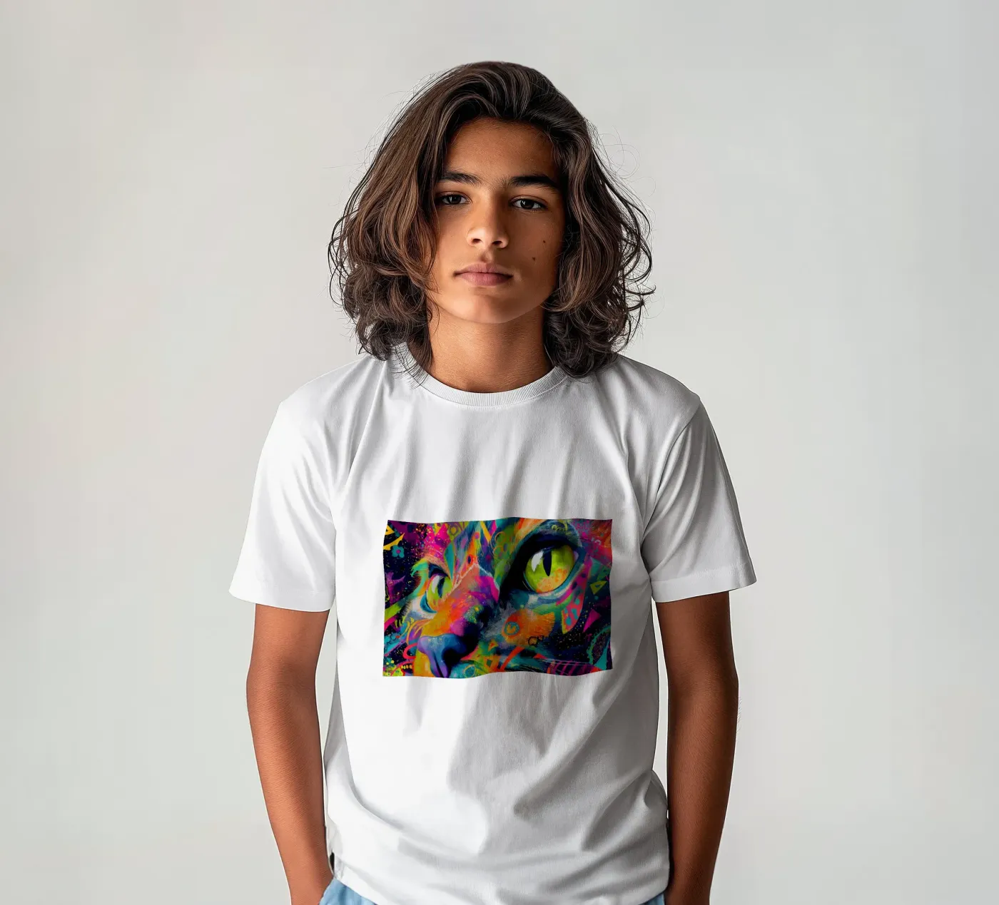 Cat t-shirt bambini da Art Unleashed