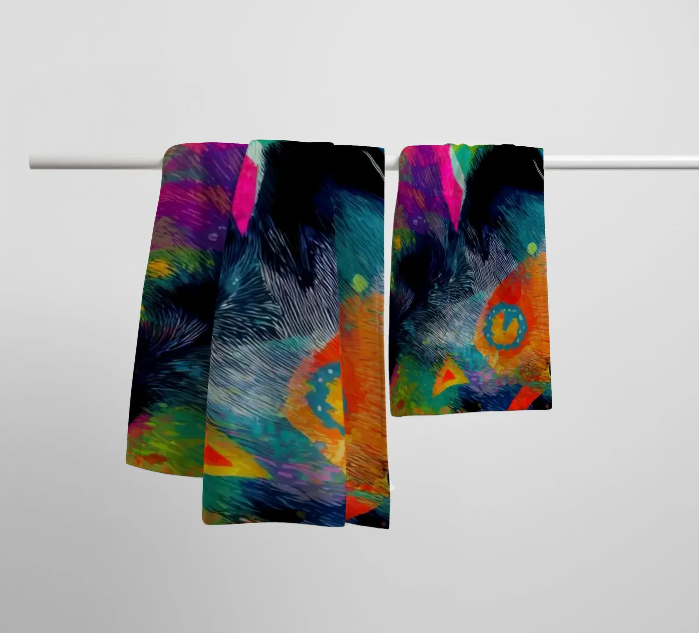 Cat towel by Art Unleashed