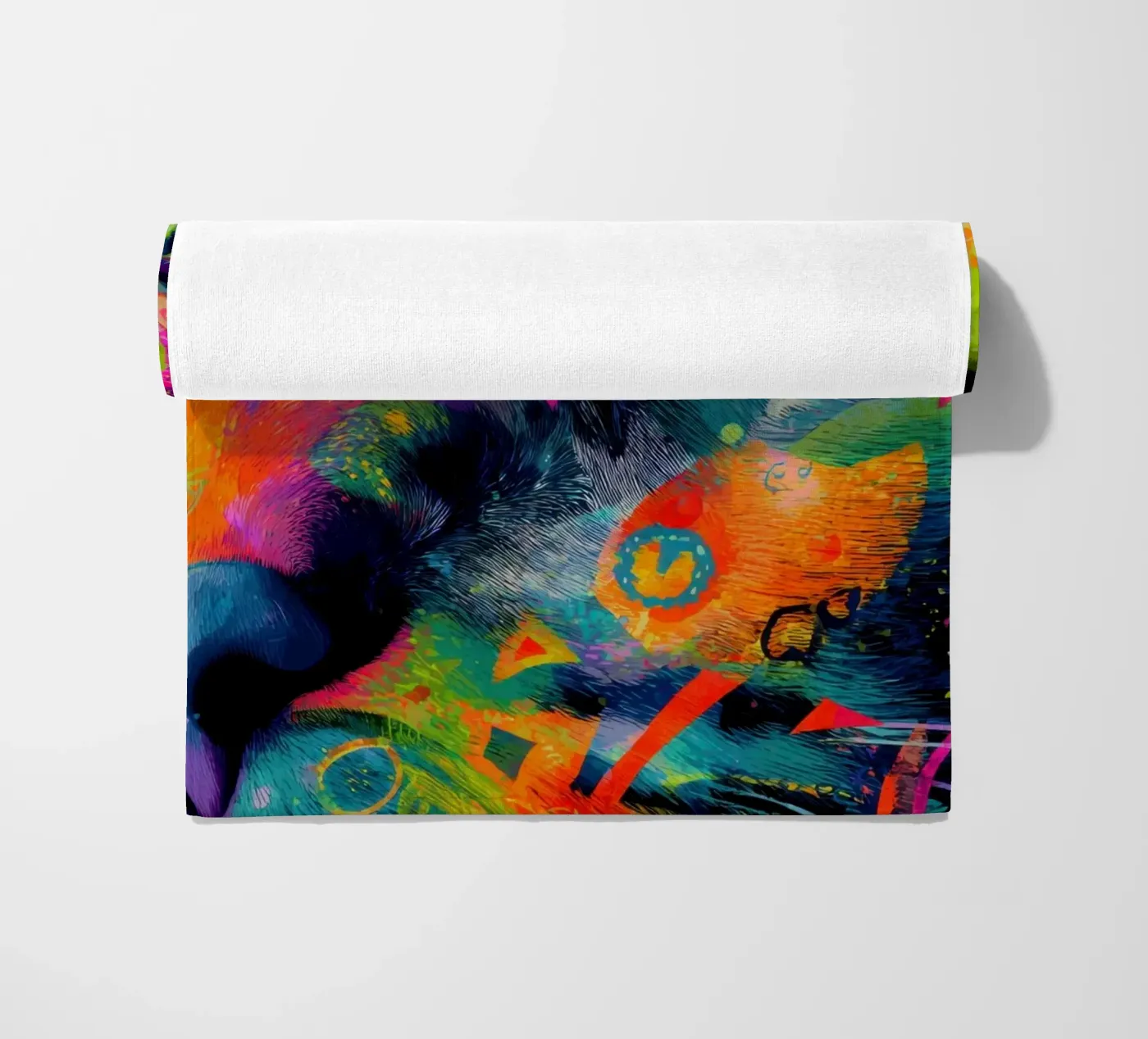 Cat beach towel by Art Unleashed