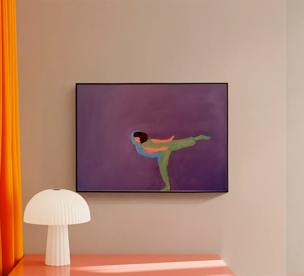 Dance purple and green acrylic glass by tainah negreiros