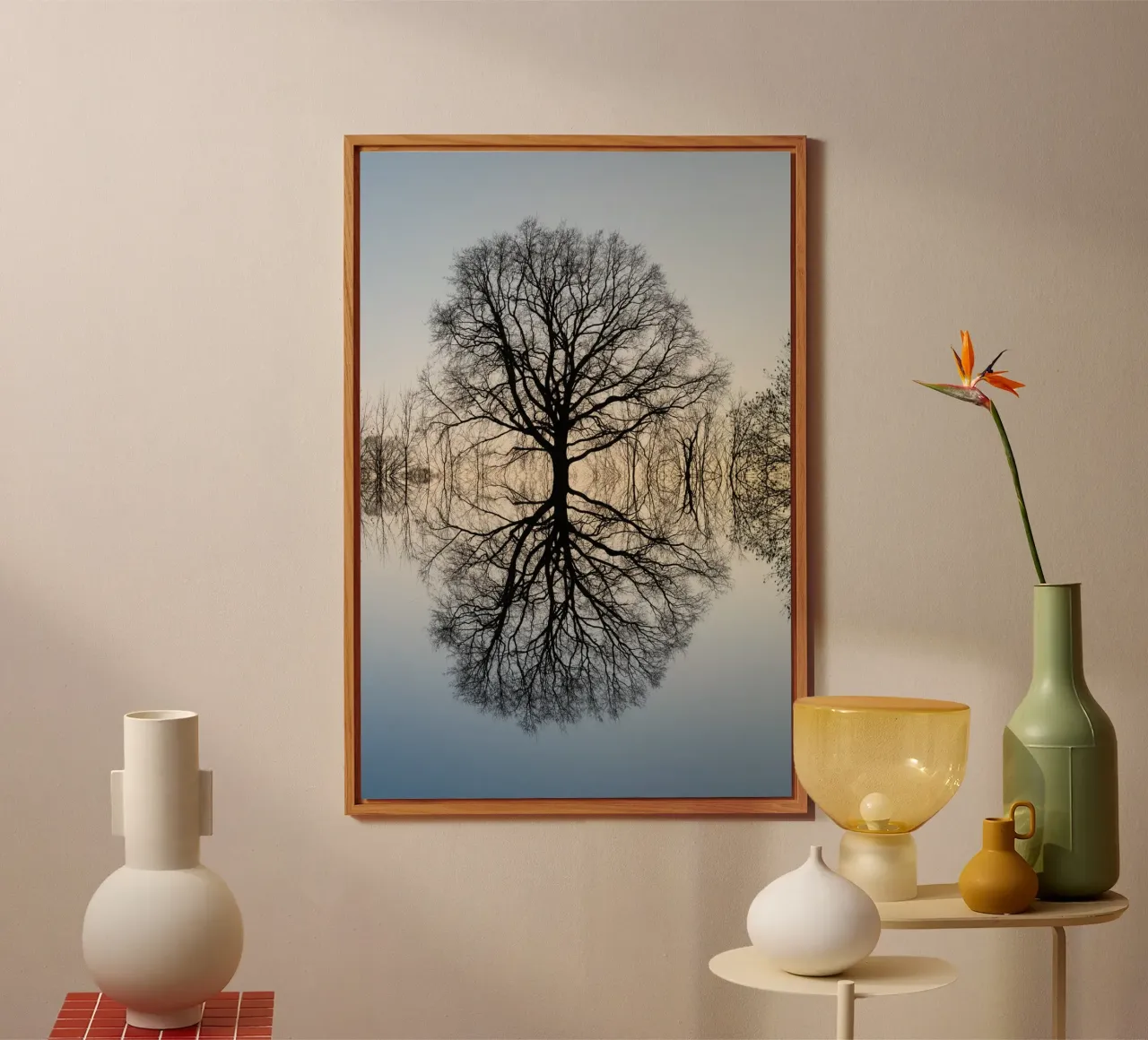 Riflesso di un albero in inverno alluminio dibond da Heidemüllerin
