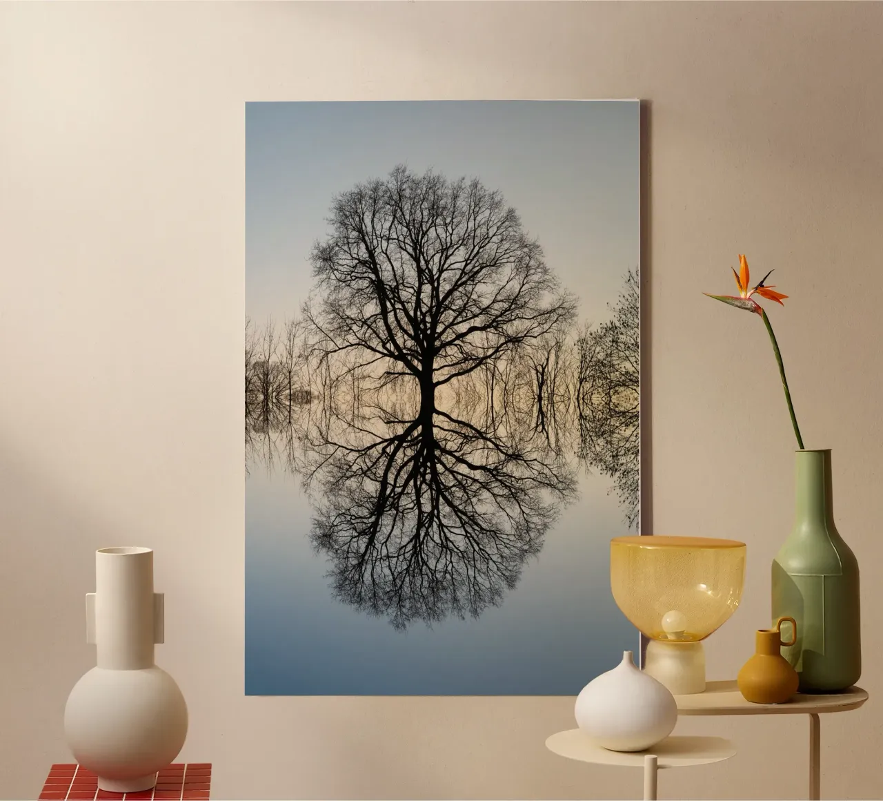 Riflesso di un albero in inverno tela da Heidemüllerin