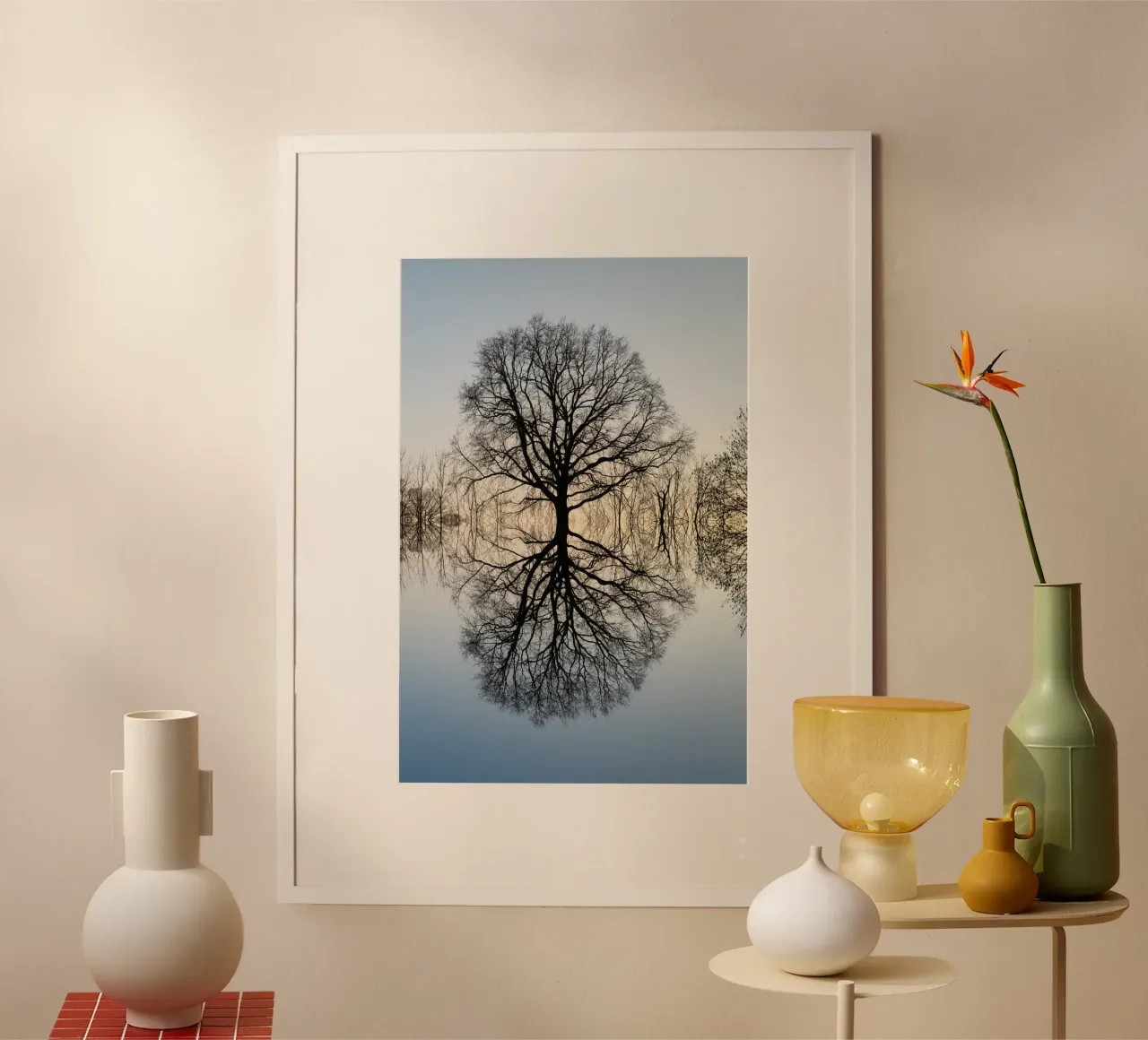 Riflesso di un albero in inverno carta hahnemühle da Heidemüllerin