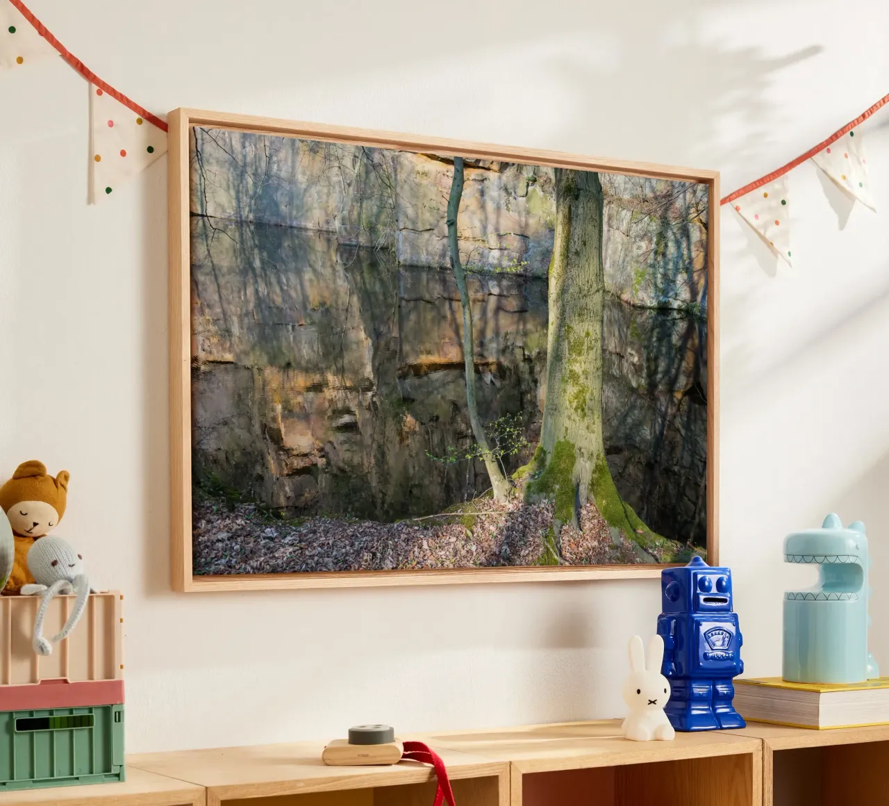 Tree and reflection of rocks in the water canvas by Heidemüllerin