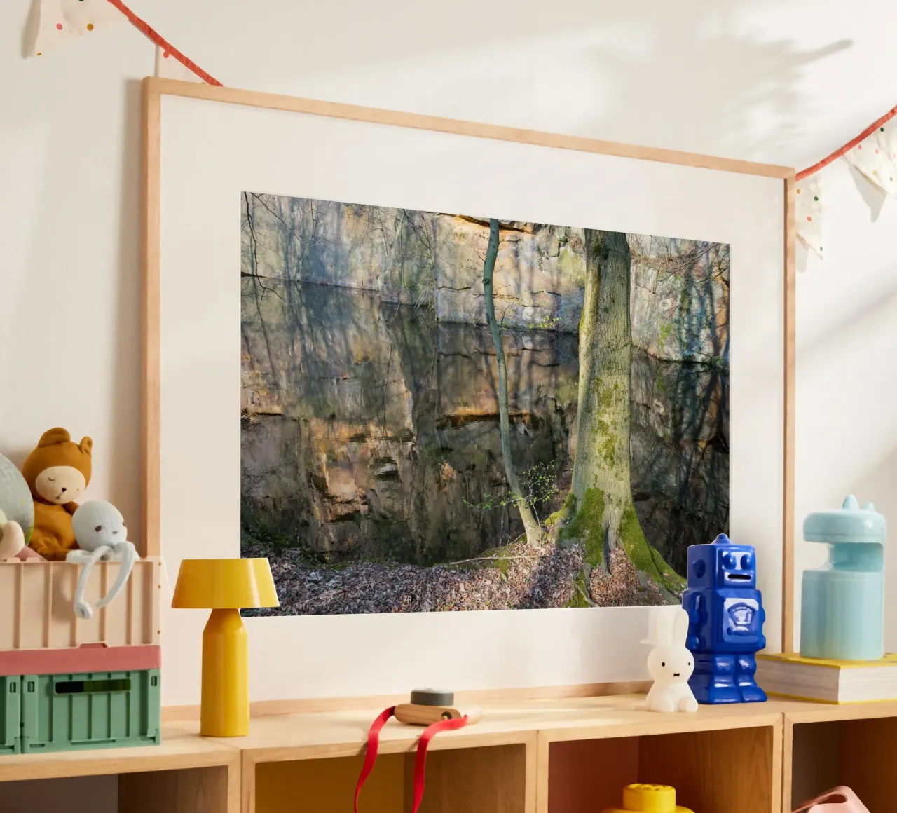 Tree and reflection of rocks in the water hahnemühle by Heidemüllerin