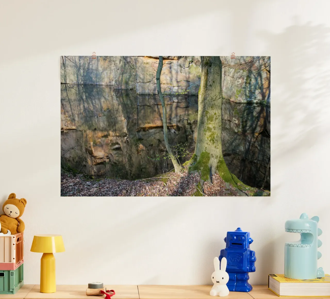 Tree and reflection of rocks in the water hahnemühle by Heidemüllerin