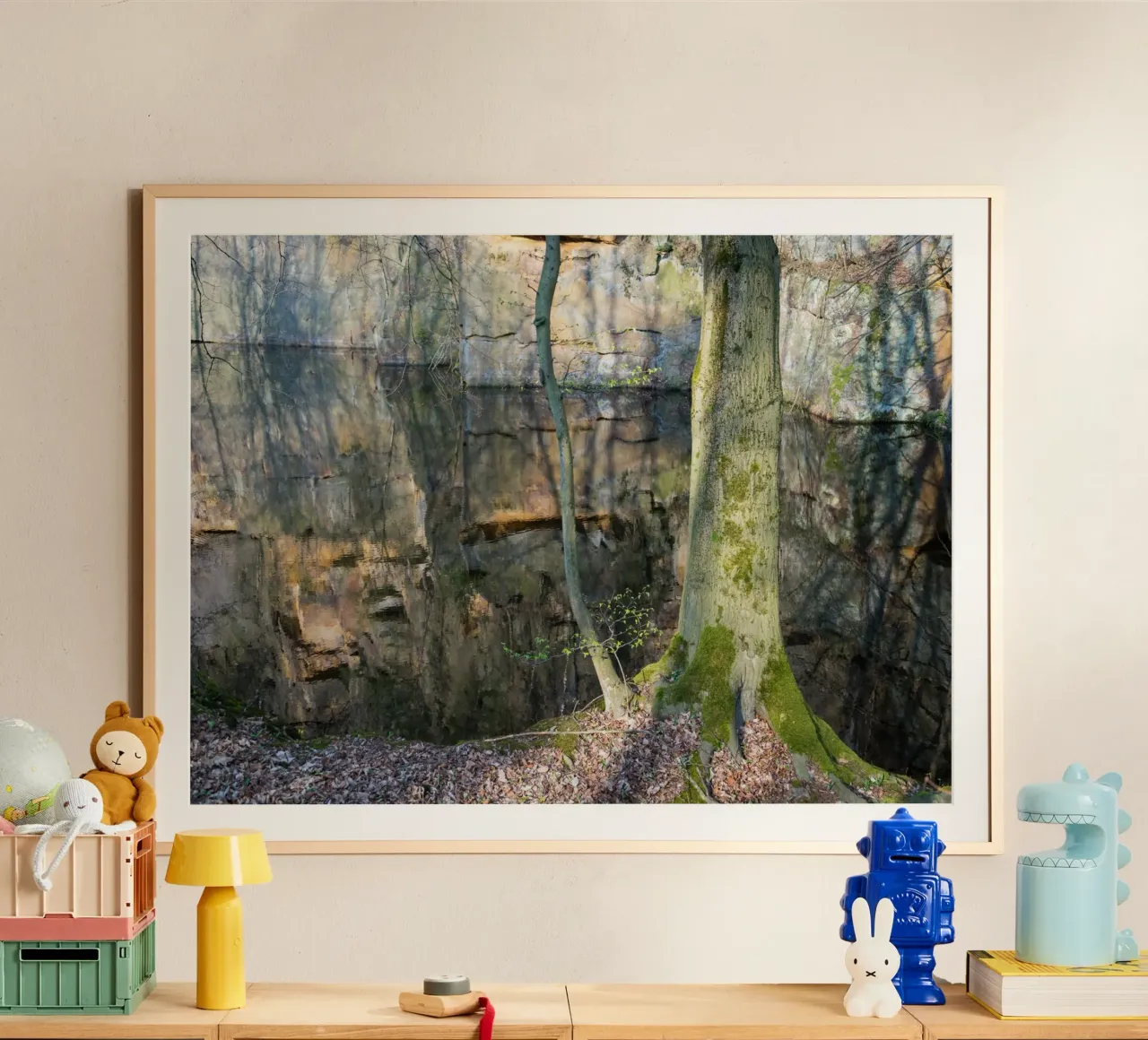 Tree and reflection of rocks in the water hahnemühle by Heidemüllerin