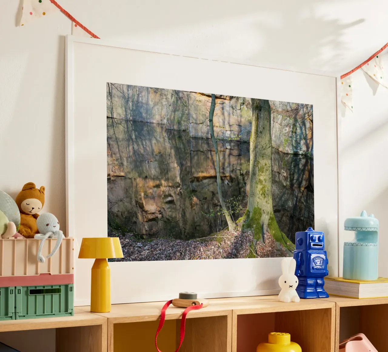 Tree and reflection of rocks in the water hahnemühle by Heidemüllerin