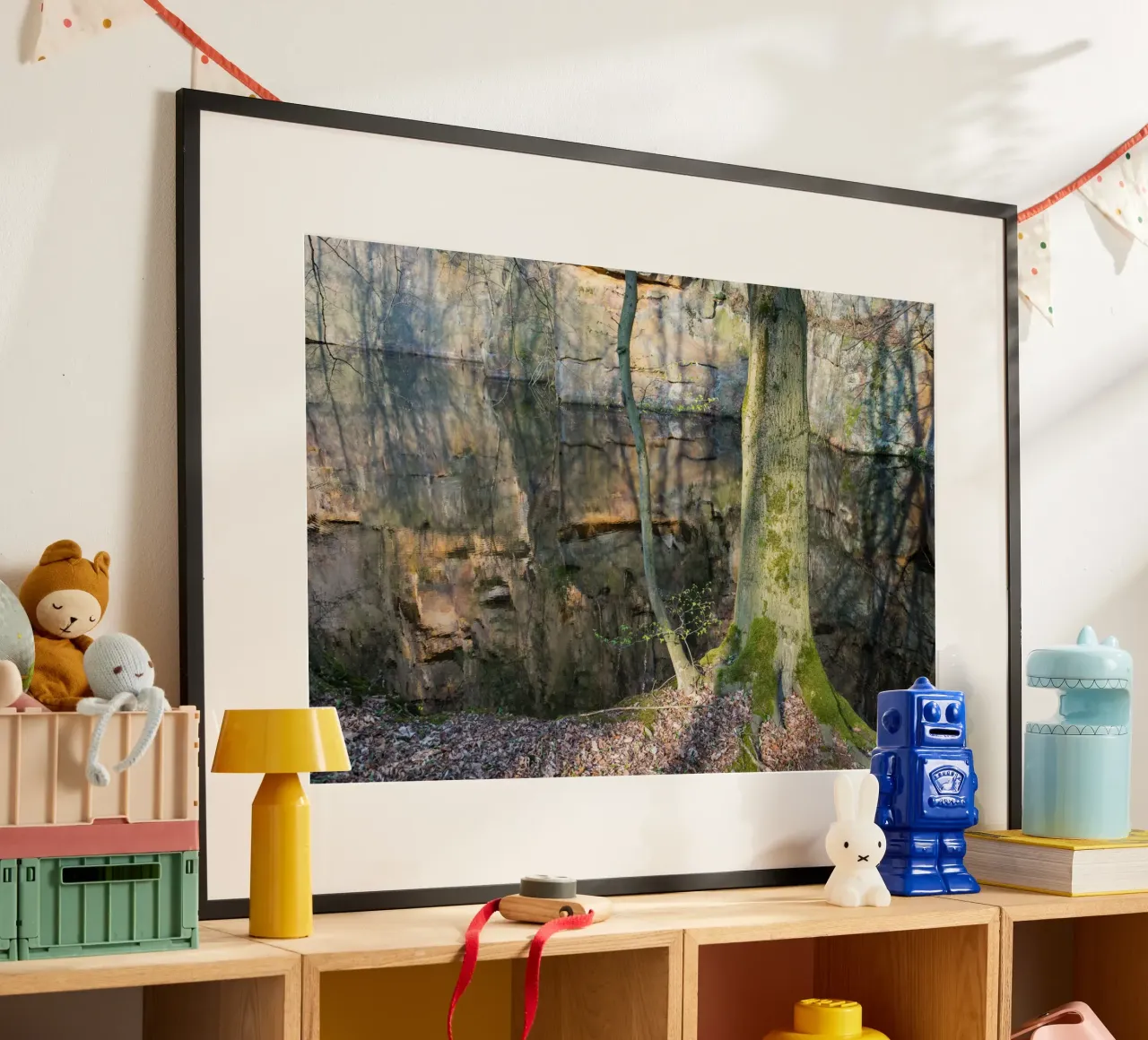 Tree and reflection of rocks in the water hahnemühle by Heidemüllerin