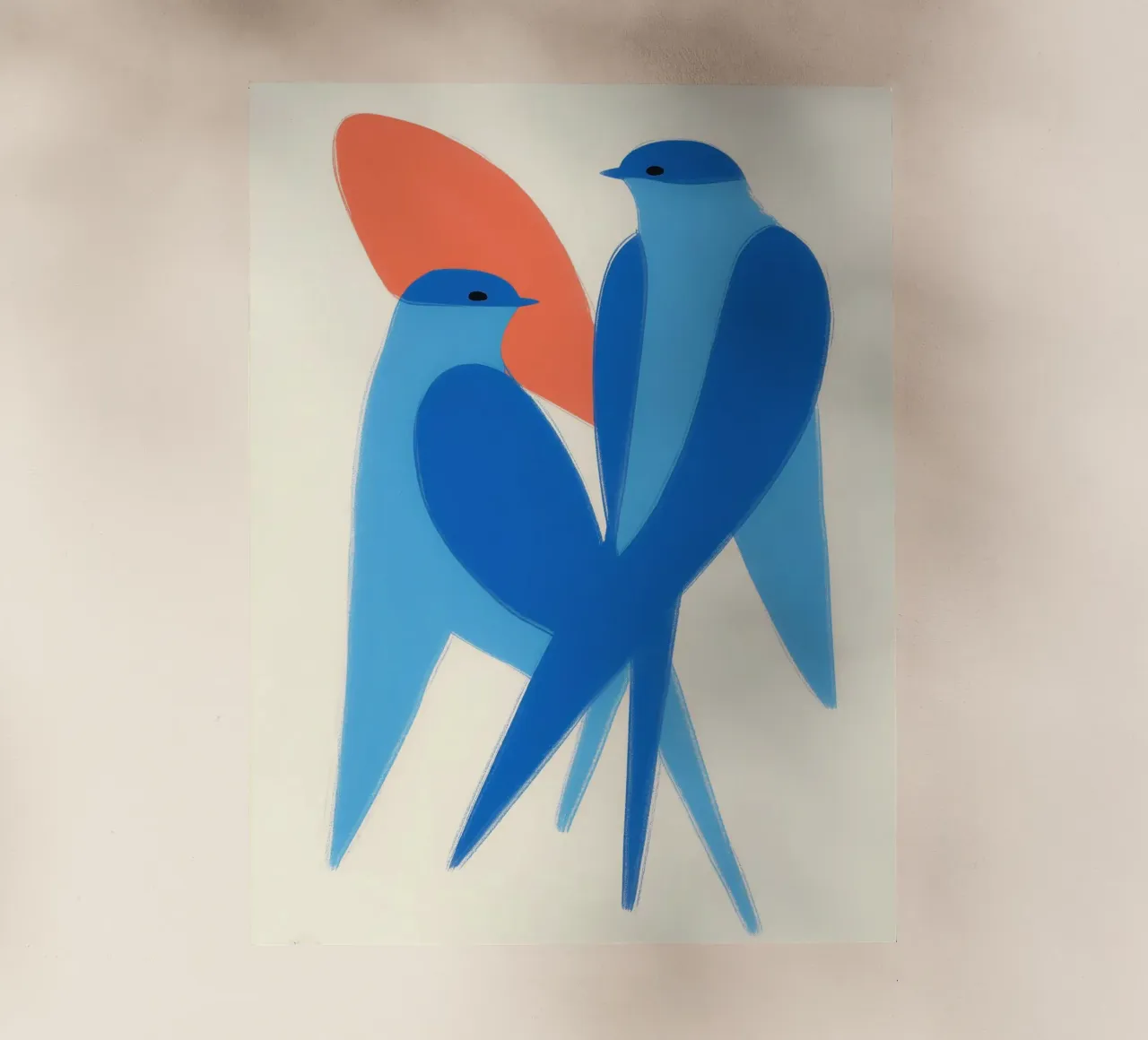 Twee zwaluwen | Paring en harmonie backlit folie van Autofocus