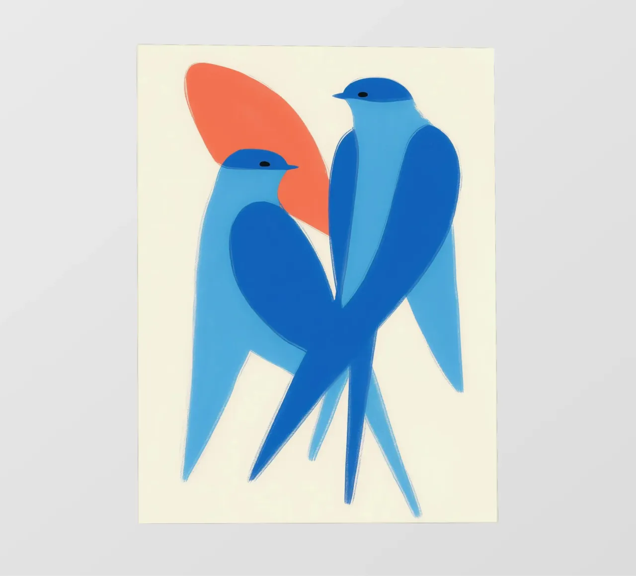 Twee zwaluwen | Paring en harmonie backlit folie van Autofocus