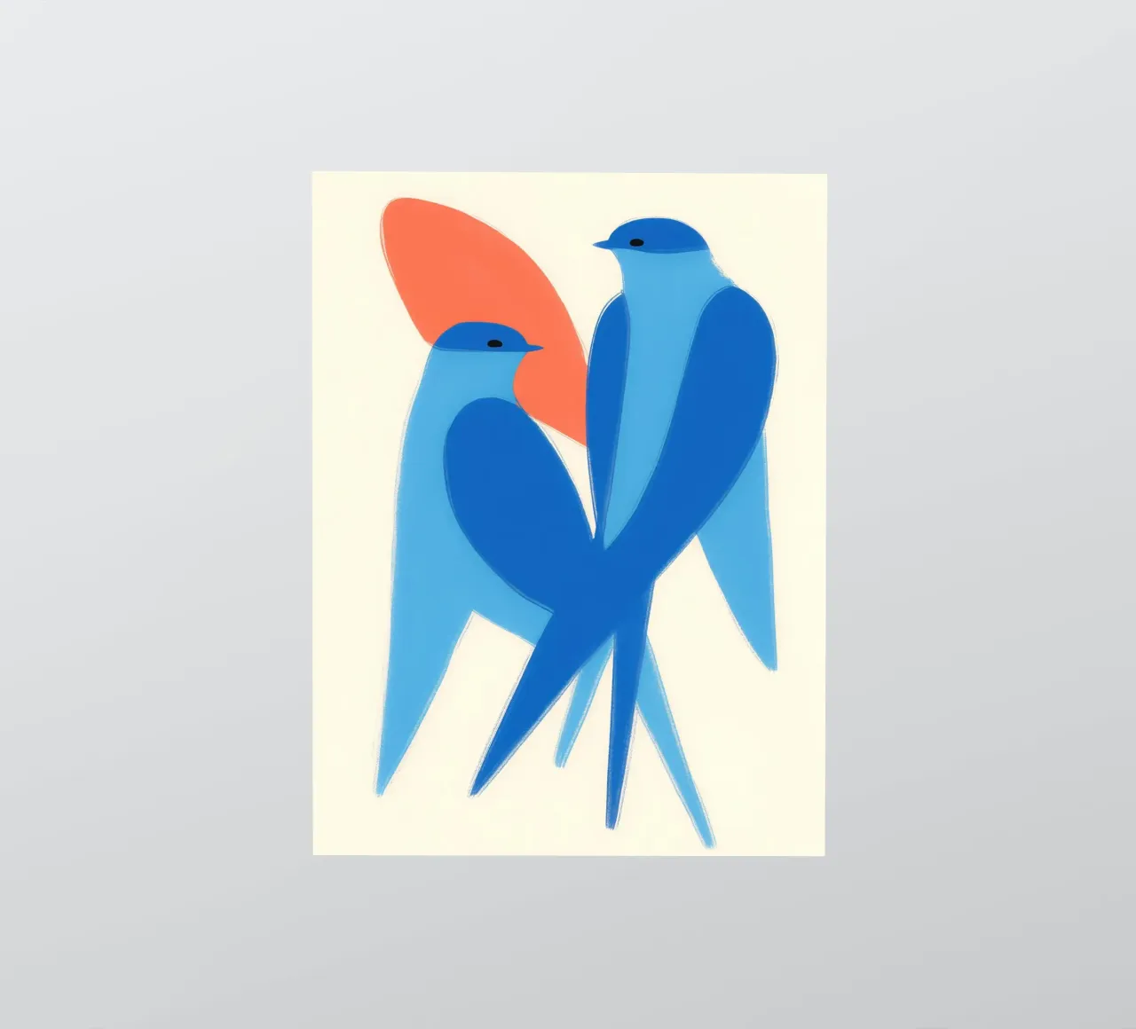 Twee zwaluwen | Paring en harmonie sticker van Autofocus