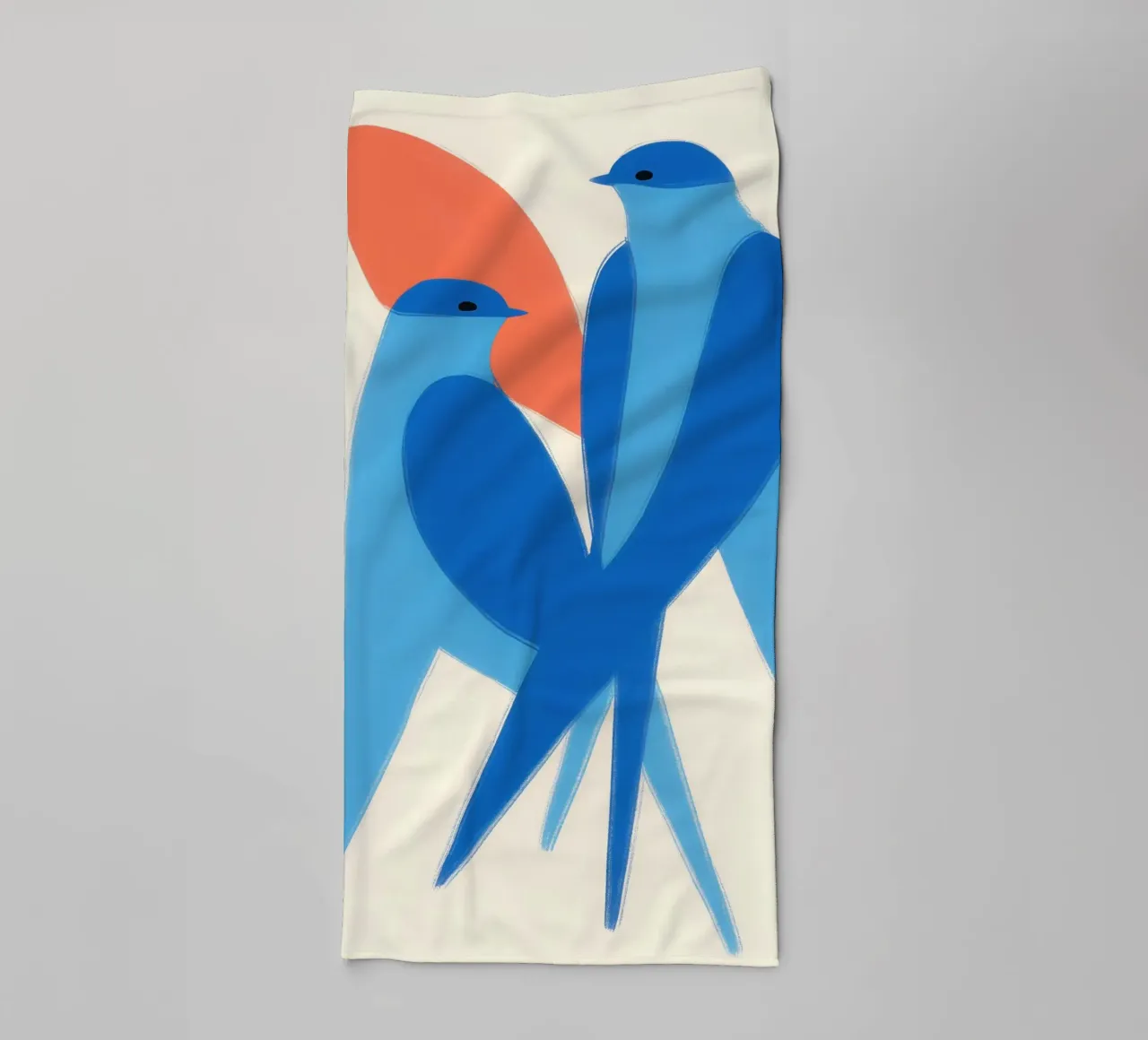 Twee zwaluwen | Paring en harmonie badhanddoek van Autofocus