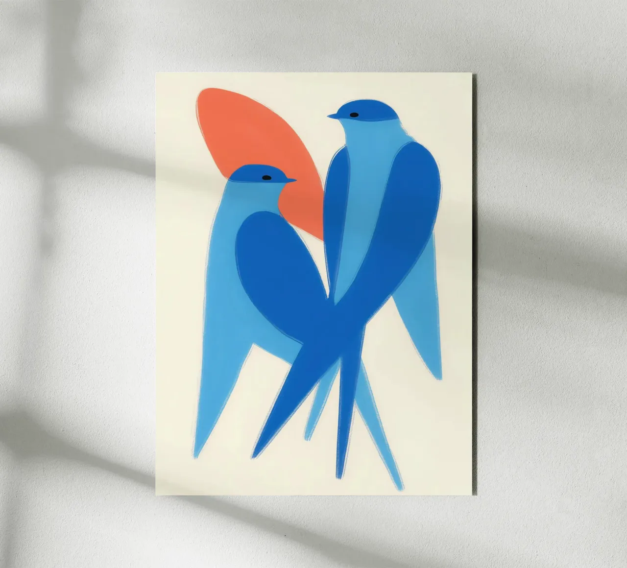 Twee zwaluwen | Paring en harmonie aluminium-dibond van Autofocus