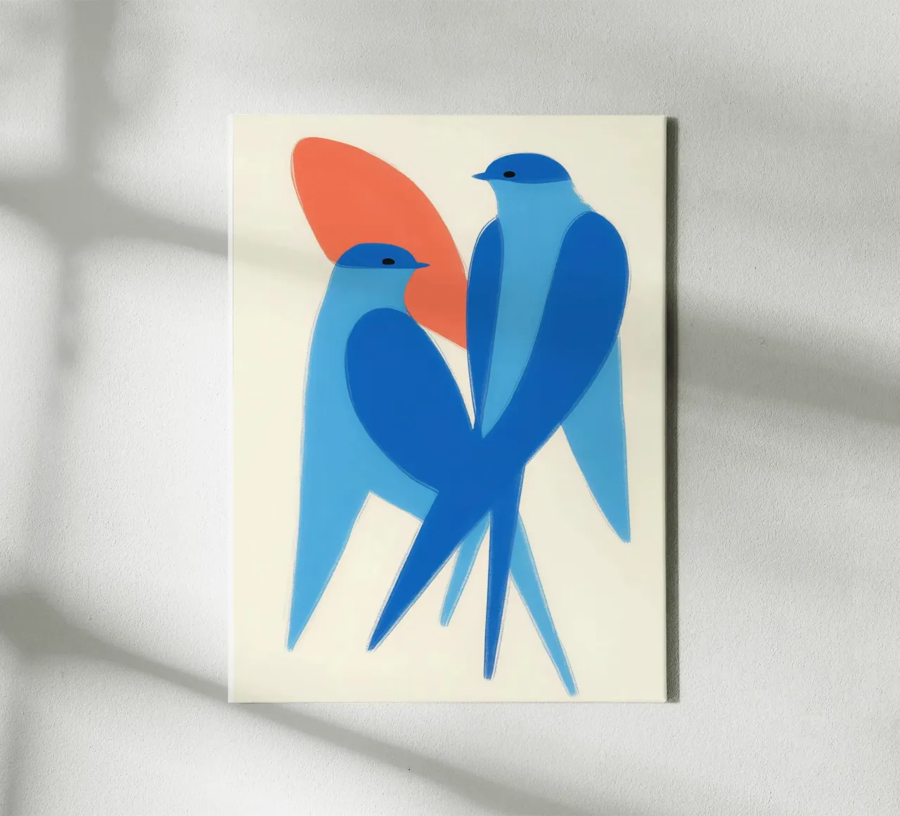 Twee zwaluwen | Paring en harmonie canvas van Autofocus