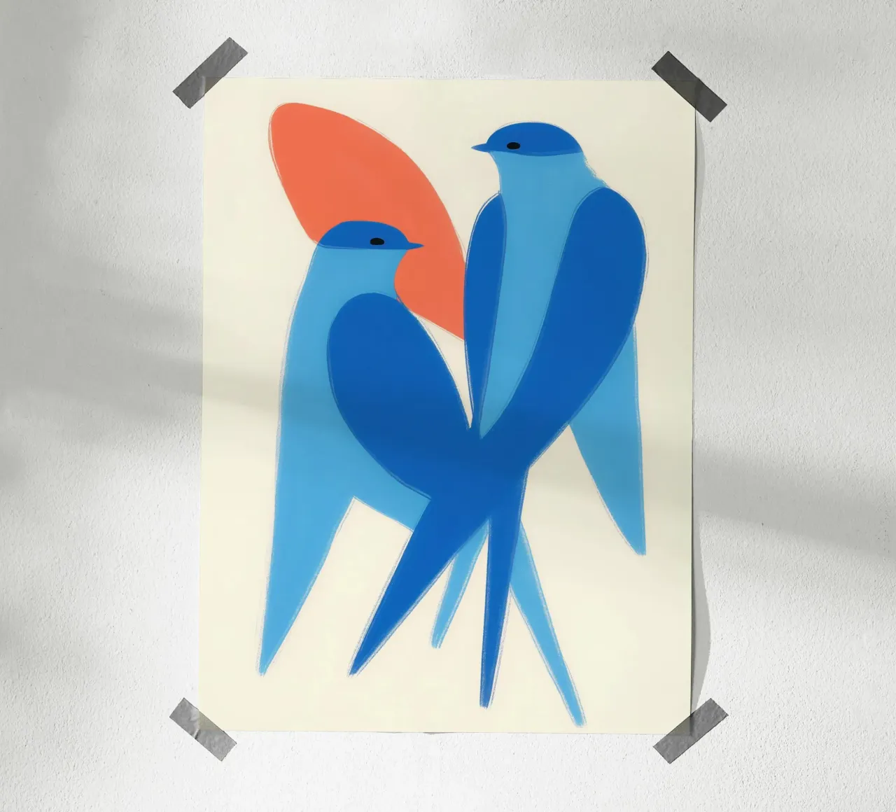 Twee zwaluwen | Paring en harmonie poster van Autofocus