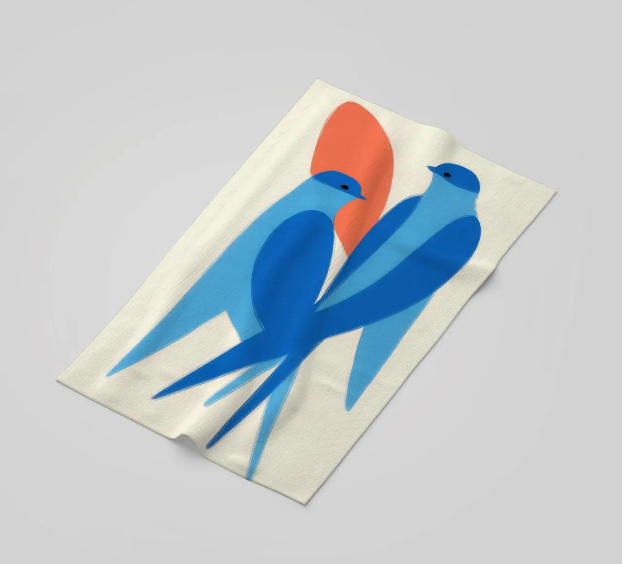 Twee zwaluwen | Paring en harmonie strandhanddoek van Autofocus