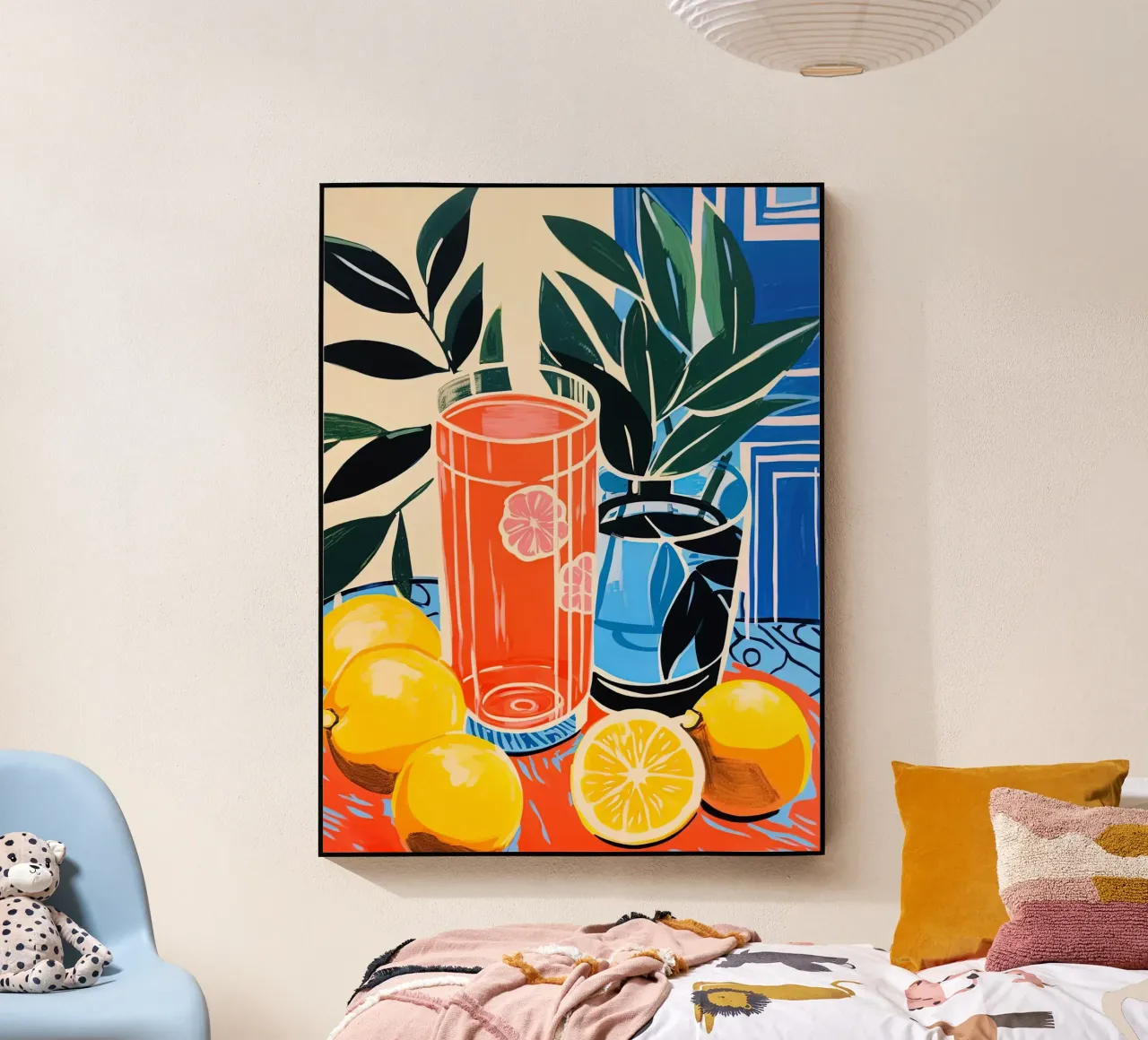 Oranges Acryl-Glas von Artsy Bessy