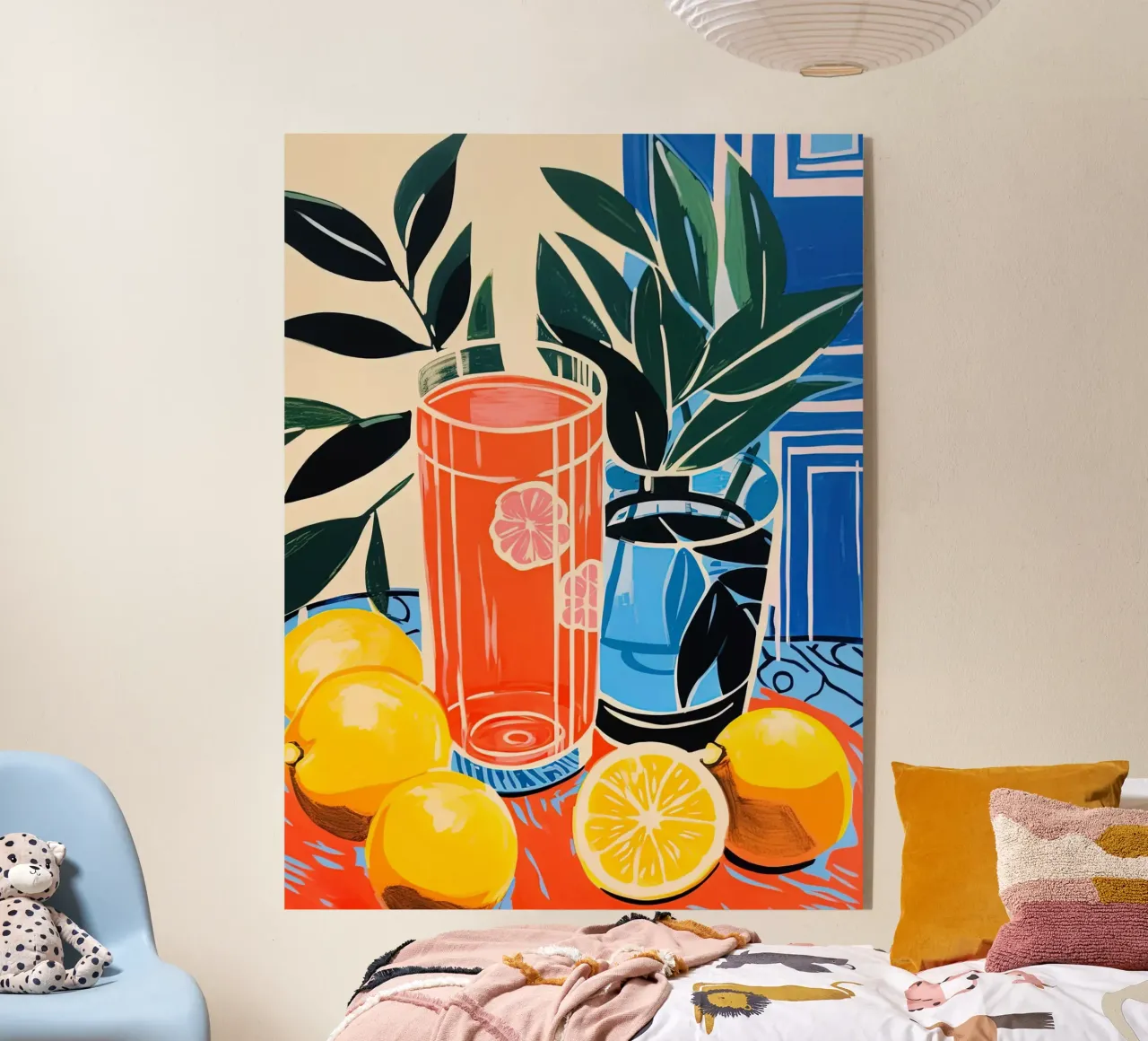 Oranges Acryl-Glas von Artsy Bessy