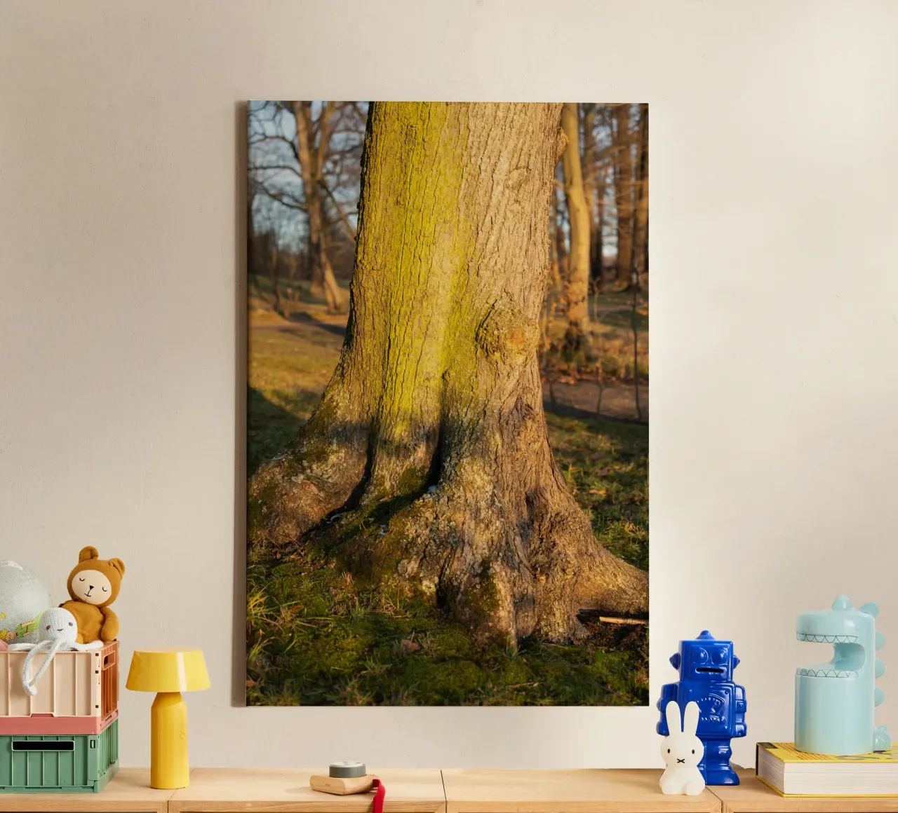 Detail of a tree in the evening light canvas by Heidemüllerin