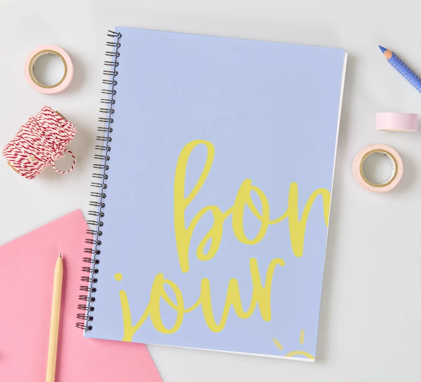 Bonjour Sunshine - Impression pastel carnet à spirale de Roamance Studio