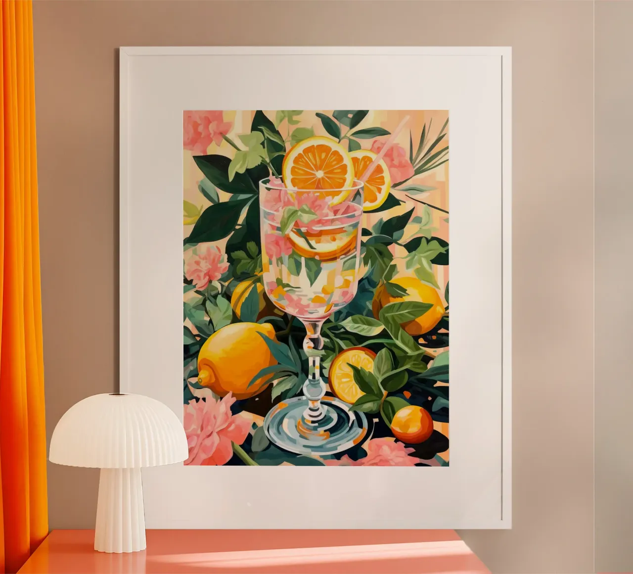 Oranges and Pink Roses carta hahnemühle da Artsy Bessy
