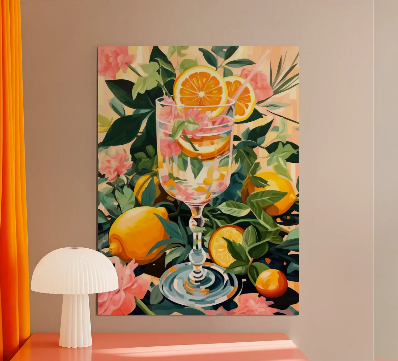 Oranges and Pink Roses carta hahnemühle da Artsy Bessy
