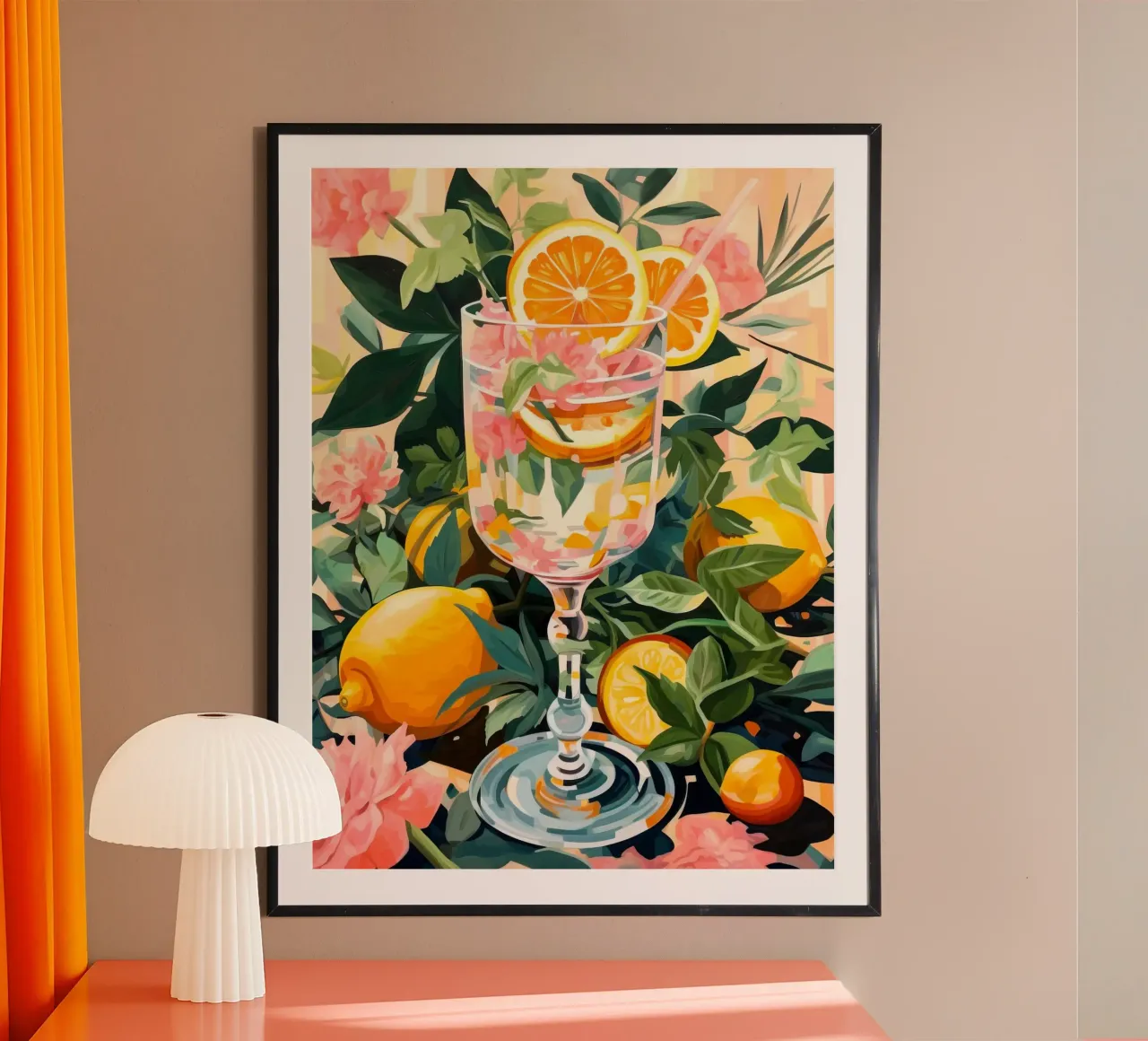 Oranges and Pink Roses carta hahnemühle da Artsy Bessy