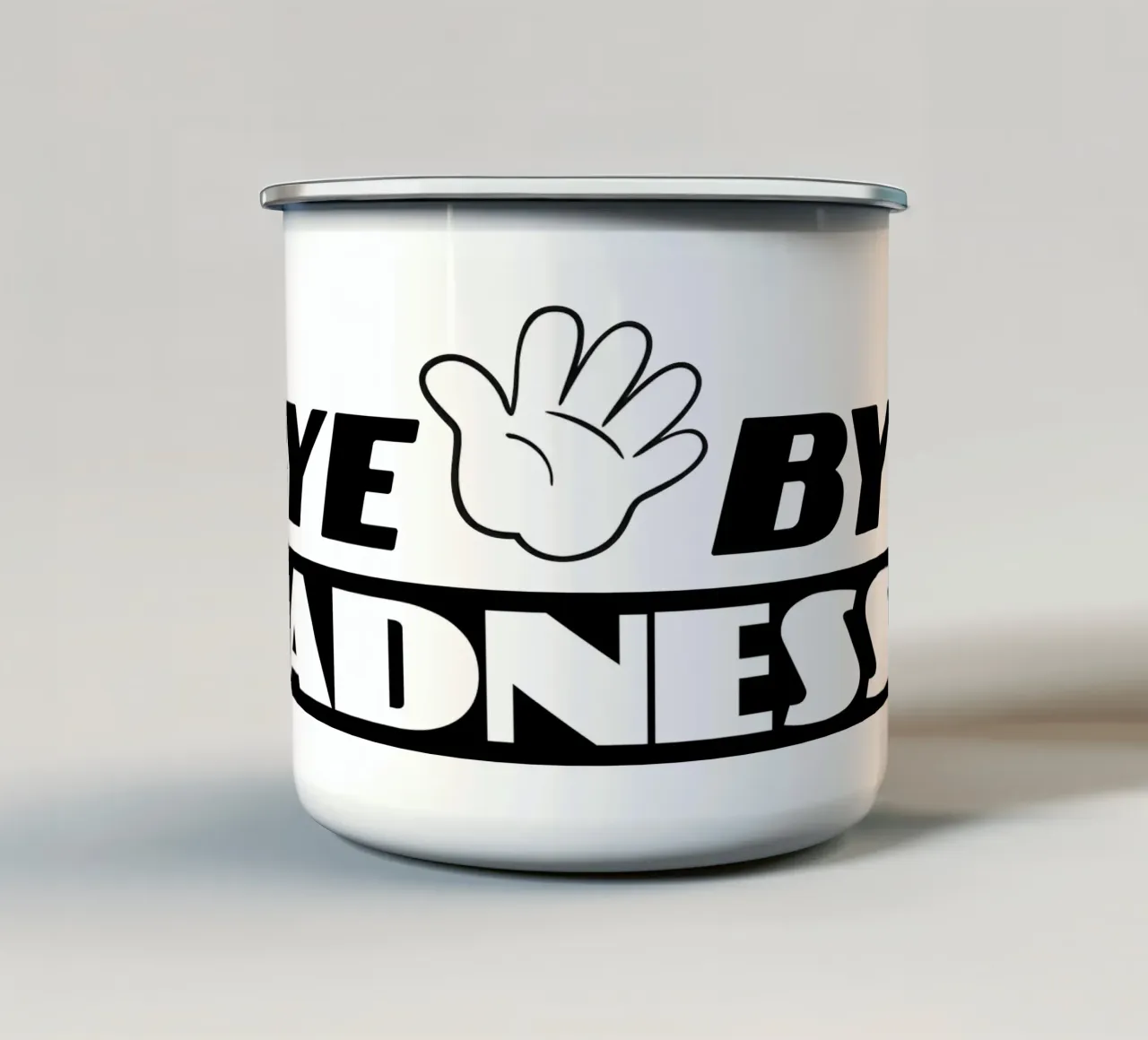 Bye Bye Sadness!!! tazza in smalto da Sanavlis Studios Company