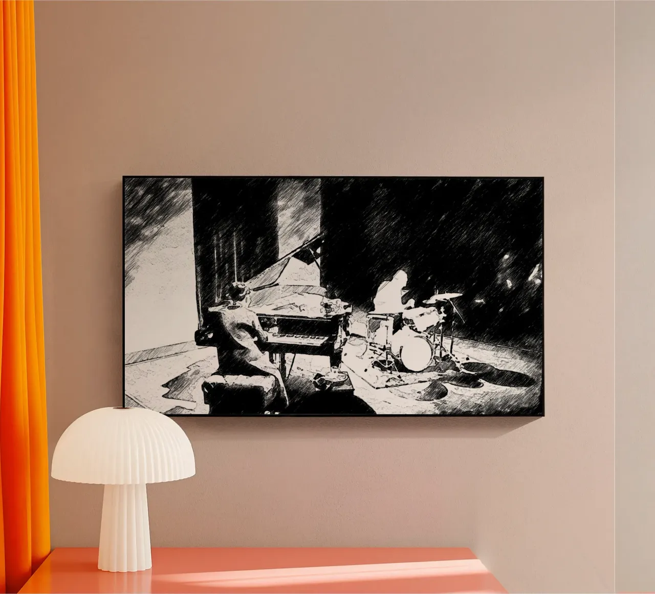 Piano and drums plexiglass da Piccola Serenata