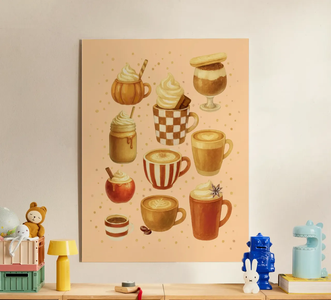 Autumn Coffee Poster acrylic glass by Taika Tori Art