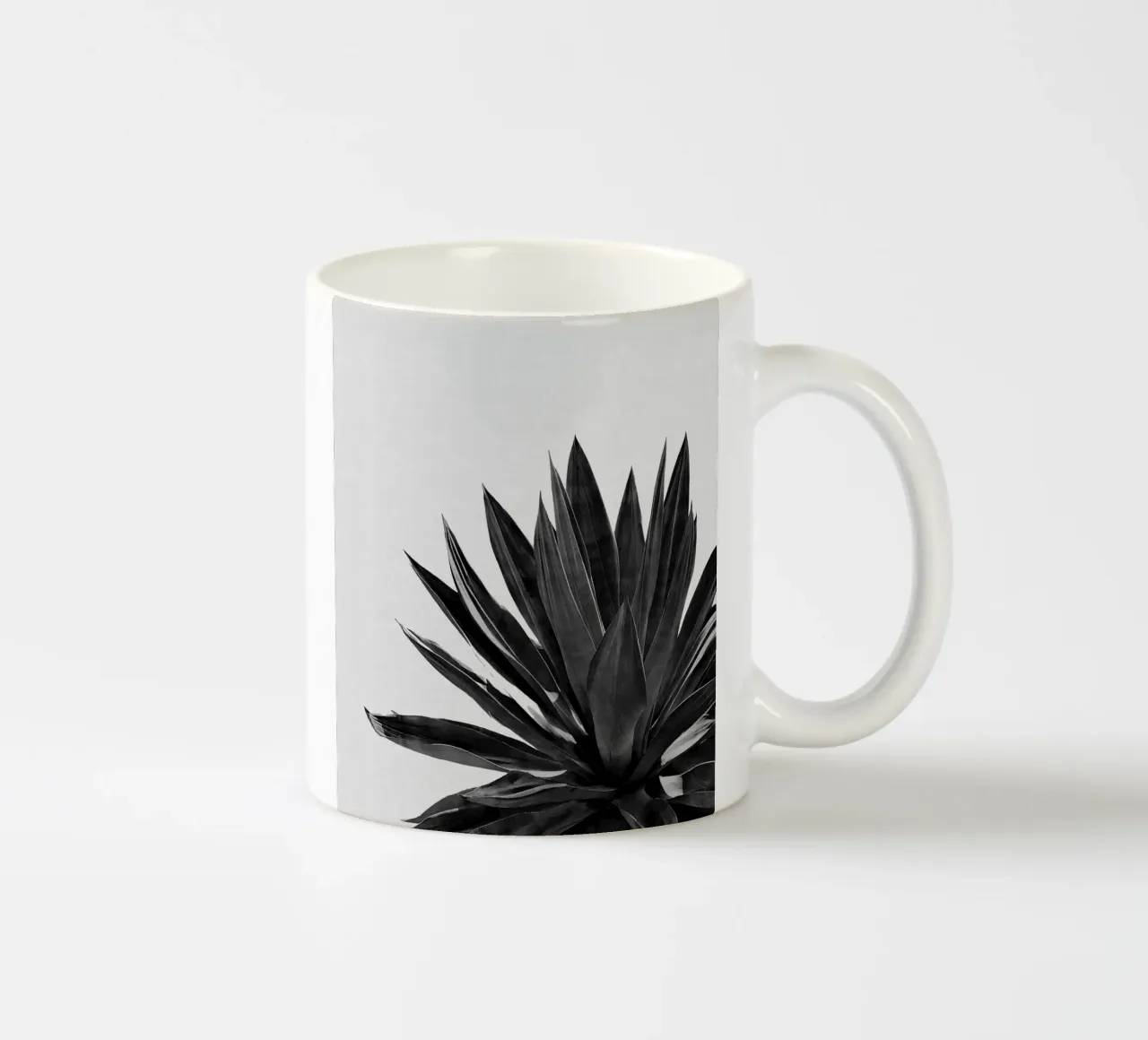 Cactus Agave bianco e nero tazza in ceramica da Orara Studio