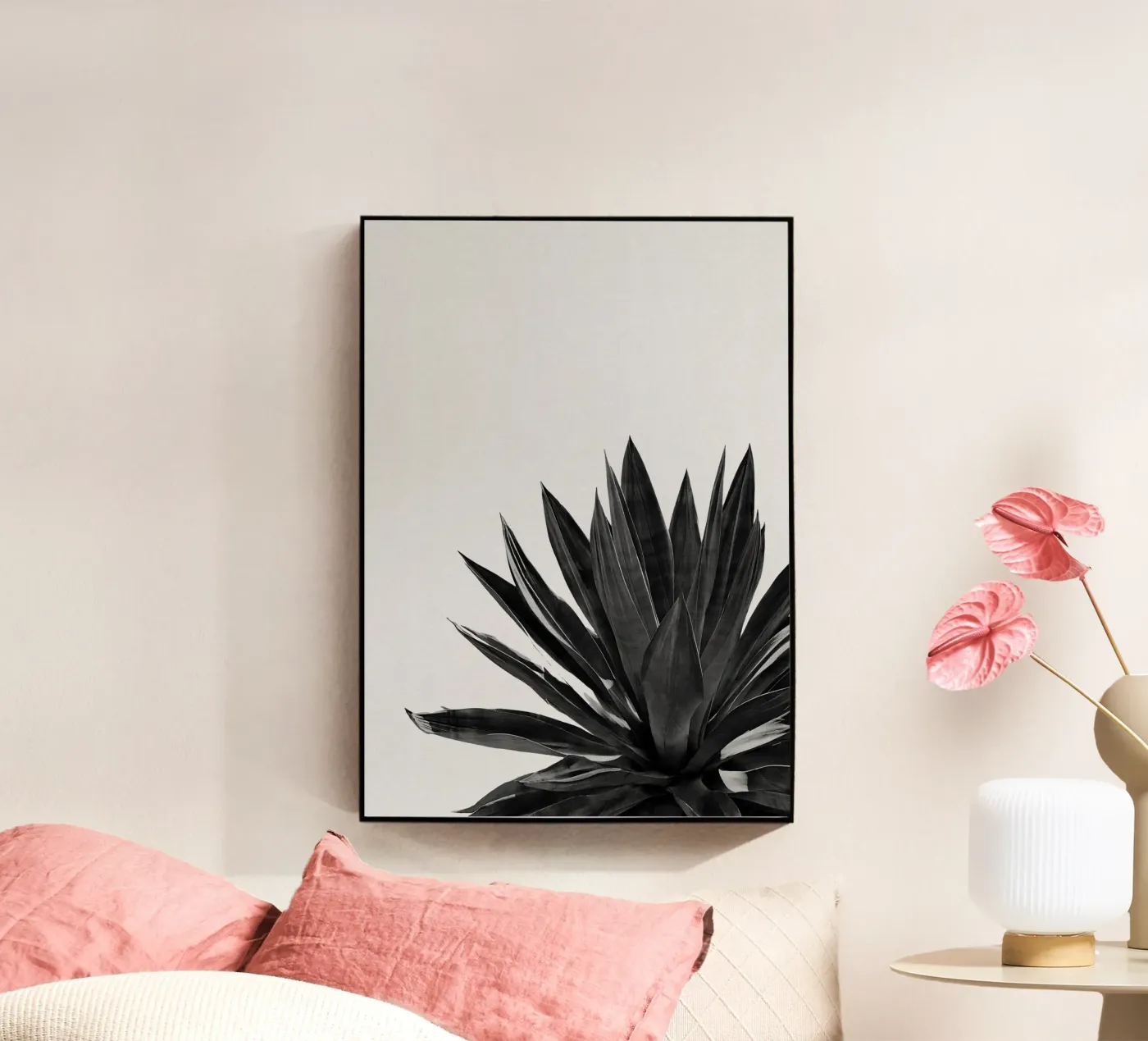 Cactus Agave bianco e nero plexiglass da Orara Studio