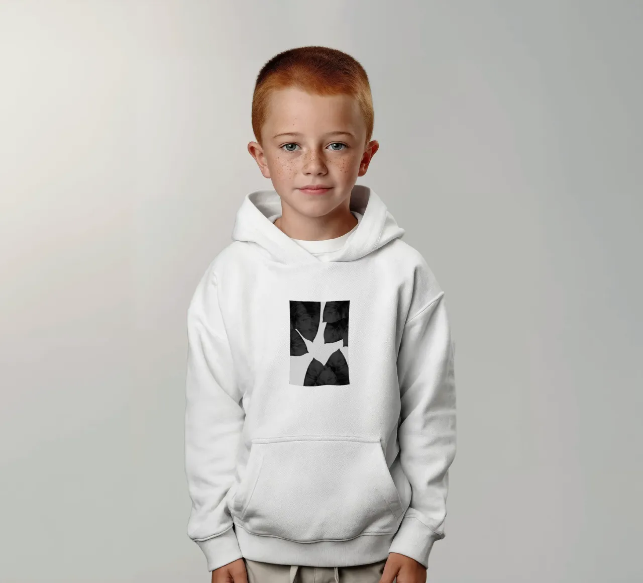 Foglia di banana in bianco e nero I felpa bambino con cappuccio da Orara Studio