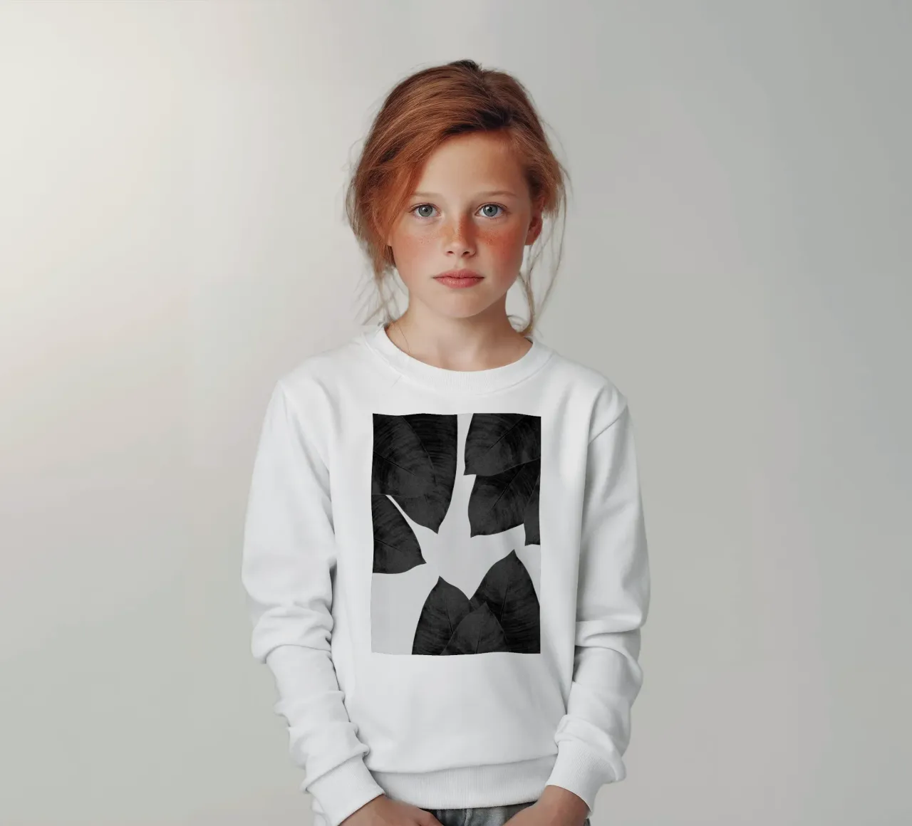 Foglia di banana in bianco e nero I felpa bambino da Orara Studio