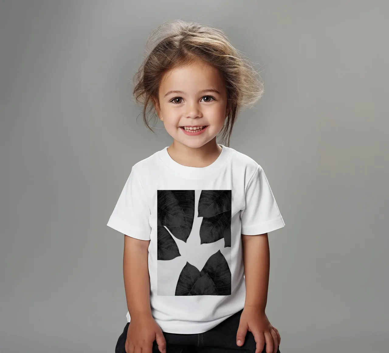 Banana Leaf Black & White I kids t-shirt by Orara Studio