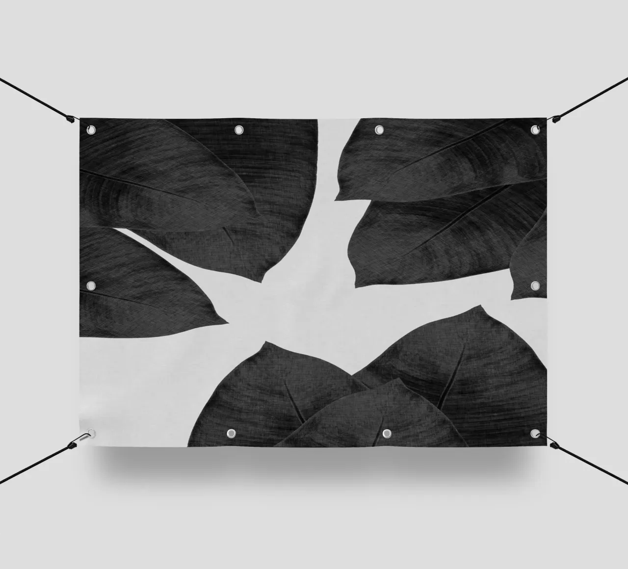 Foglia di banana in bianco e nero I telo in pvc da Orara Studio