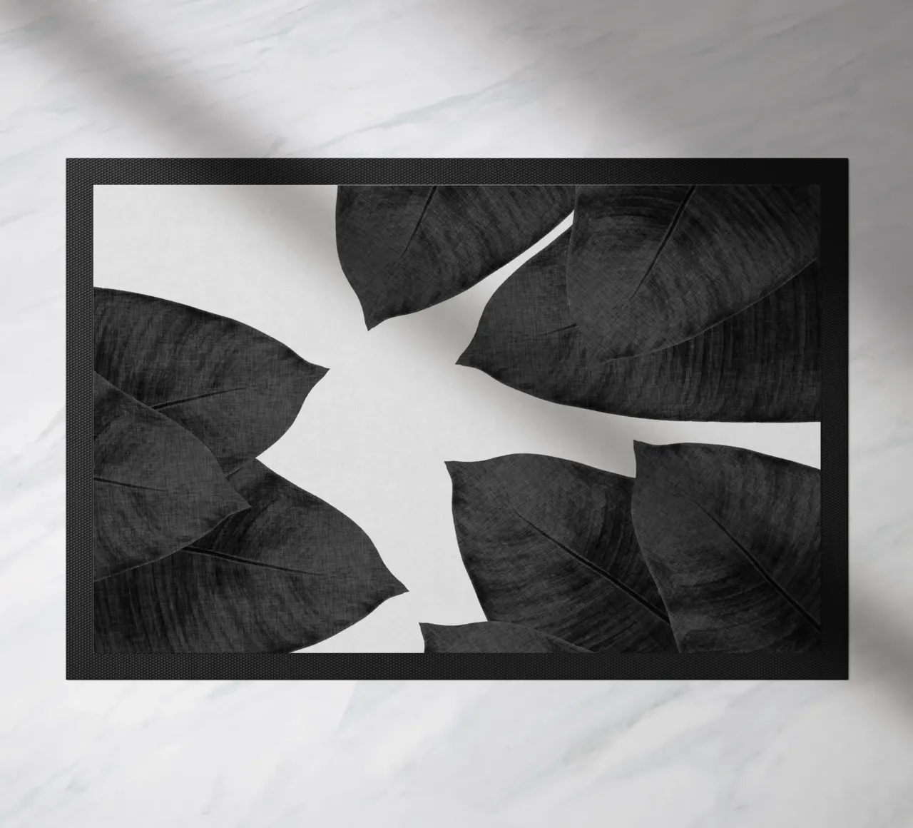 Foglia di banana in bianco e nero I zerbino da Orara Studio