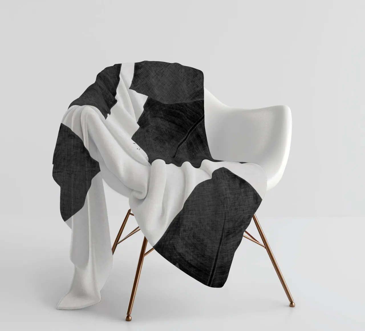 Foglia di banana in bianco e nero I coperta in pile da Orara Studio
