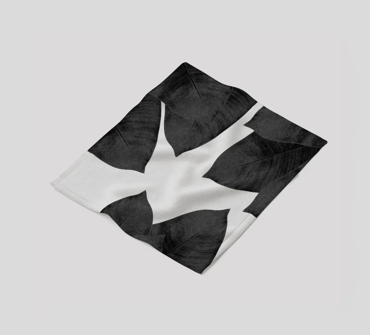 Foglia di banana in bianco e nero I coperta in pile da Orara Studio