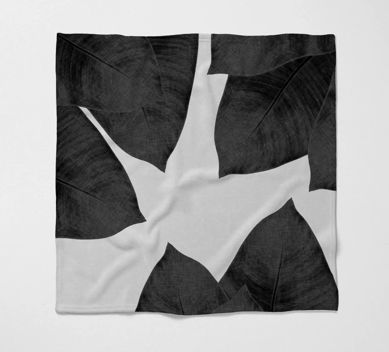 Foglia di banana in bianco e nero I coperta in pile da Orara Studio