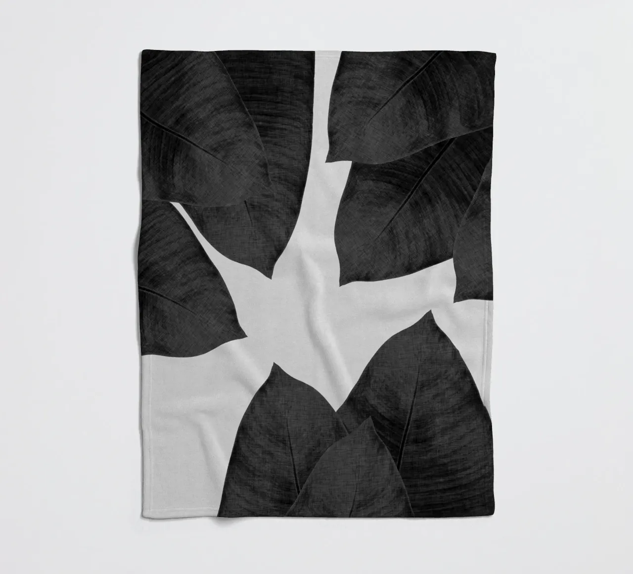 Foglia di banana in bianco e nero I coperta in pile da Orara Studio