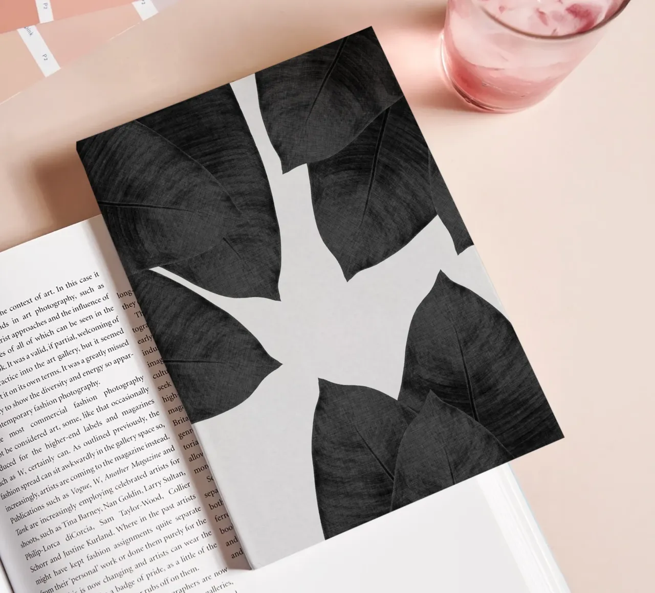 Banana Leaf Black & White I notebook by Orara Studio