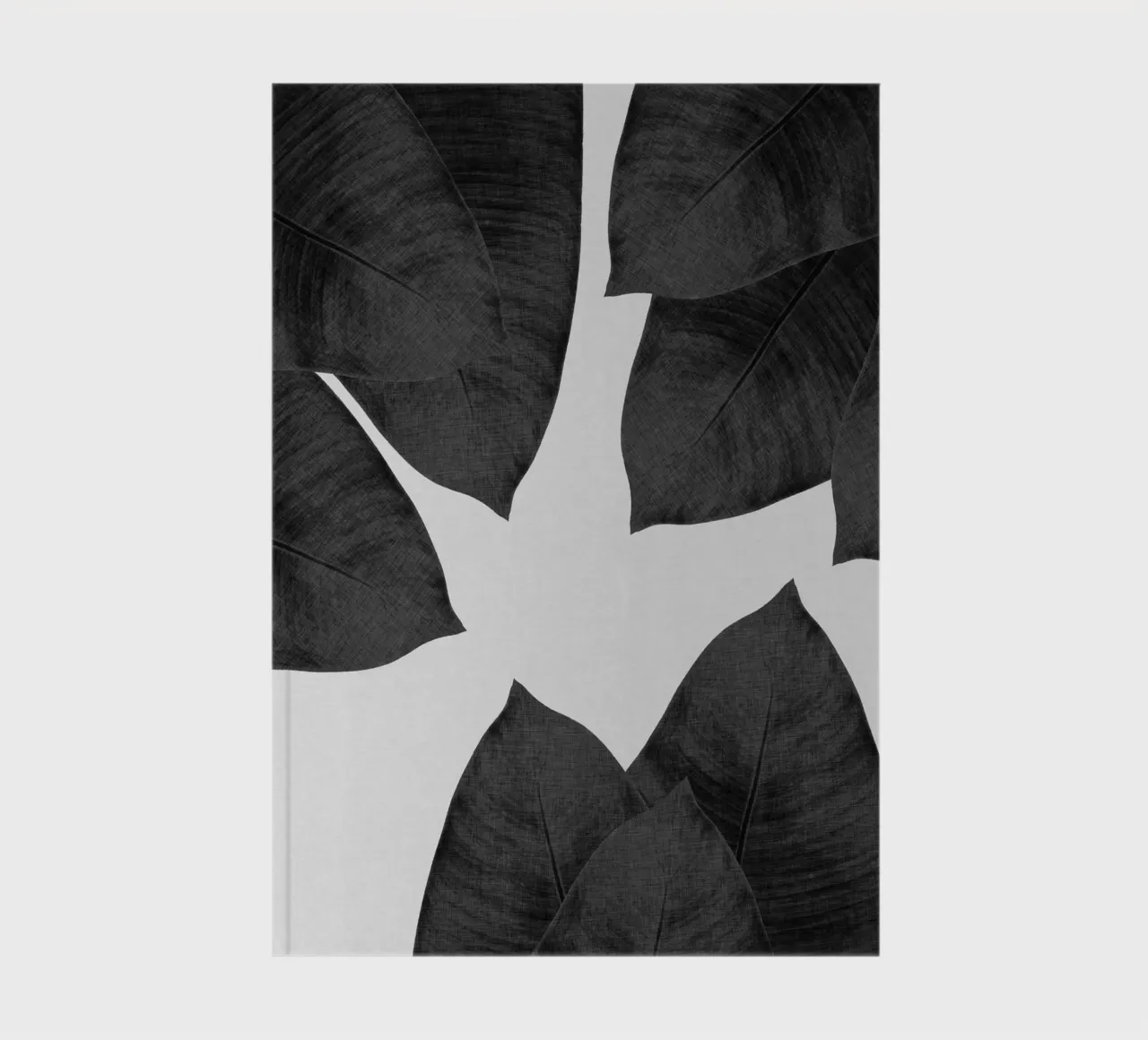 Banana Leaf Black & White I notebook by Orara Studio