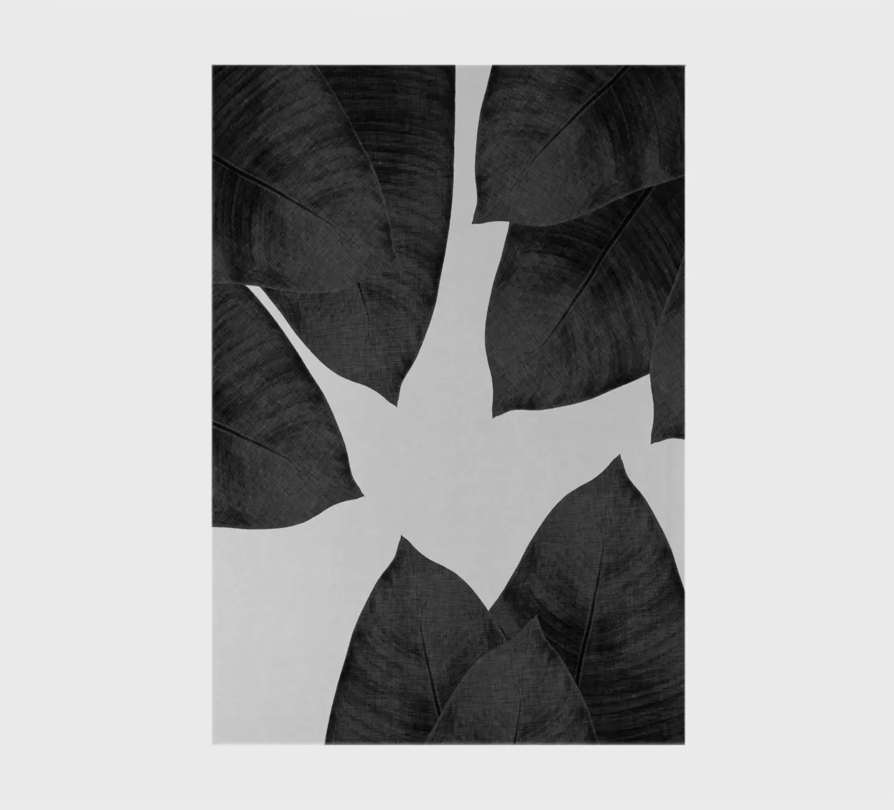 Banana Leaf Black & White I notebook by Orara Studio