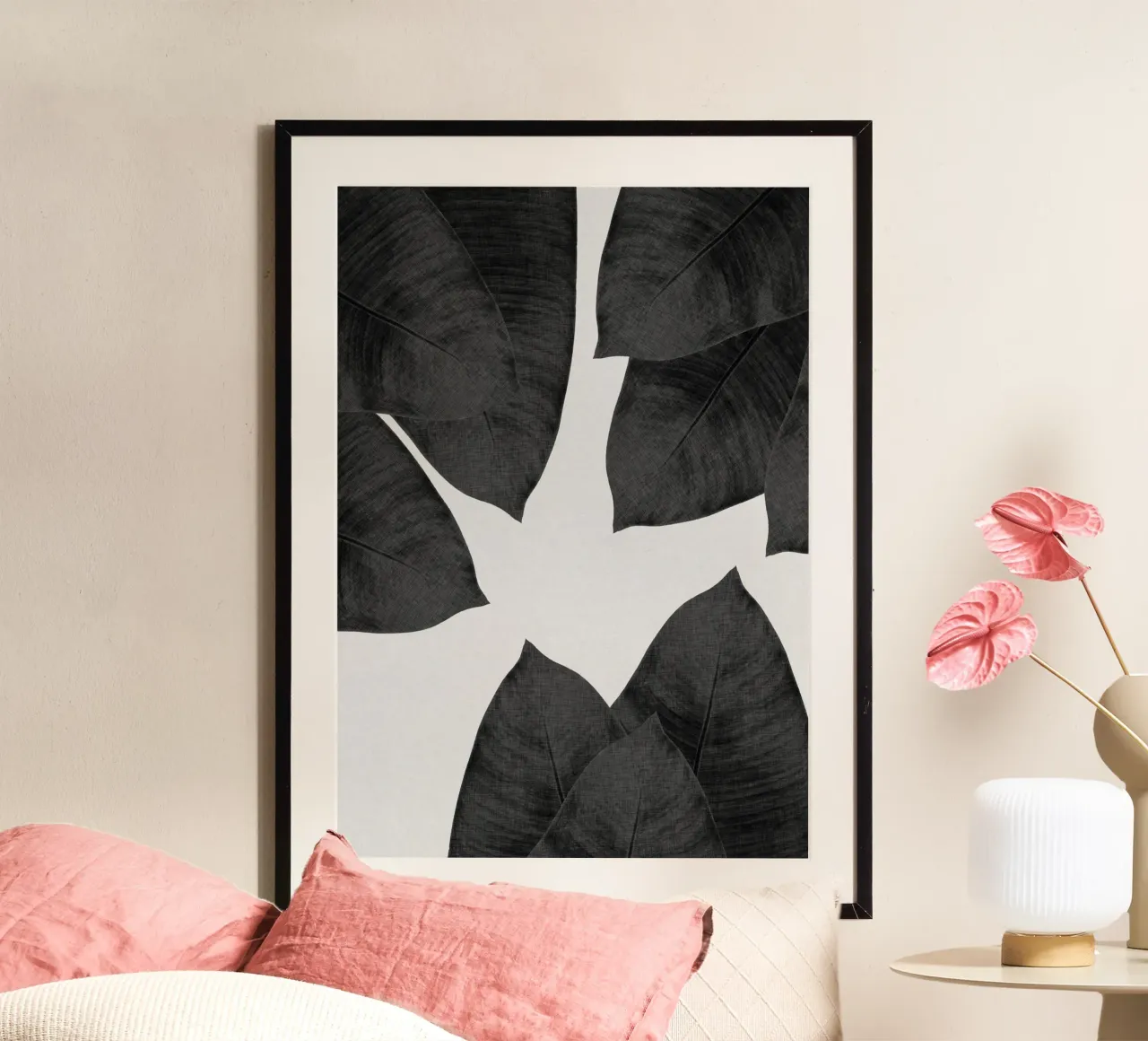 Foglia di banana in bianco e nero I poster da Orara Studio