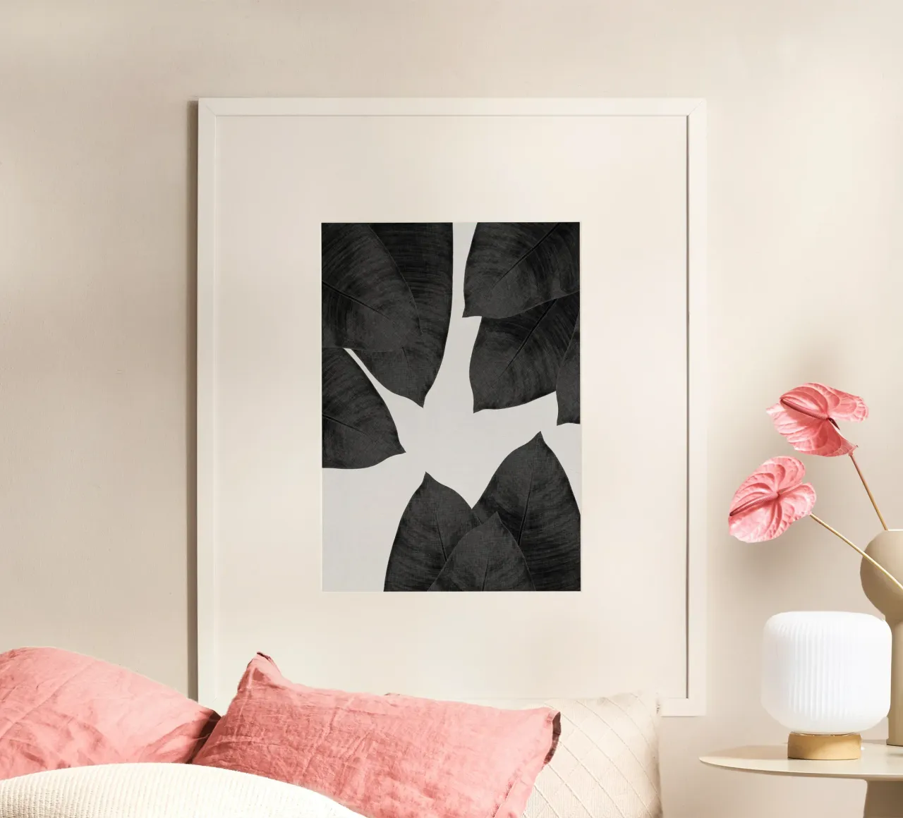 Foglia di banana in bianco e nero I poster da Orara Studio